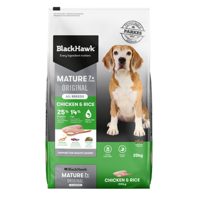 Black Hawk Mature Dog Dry Food Chicken & Rice Recipe