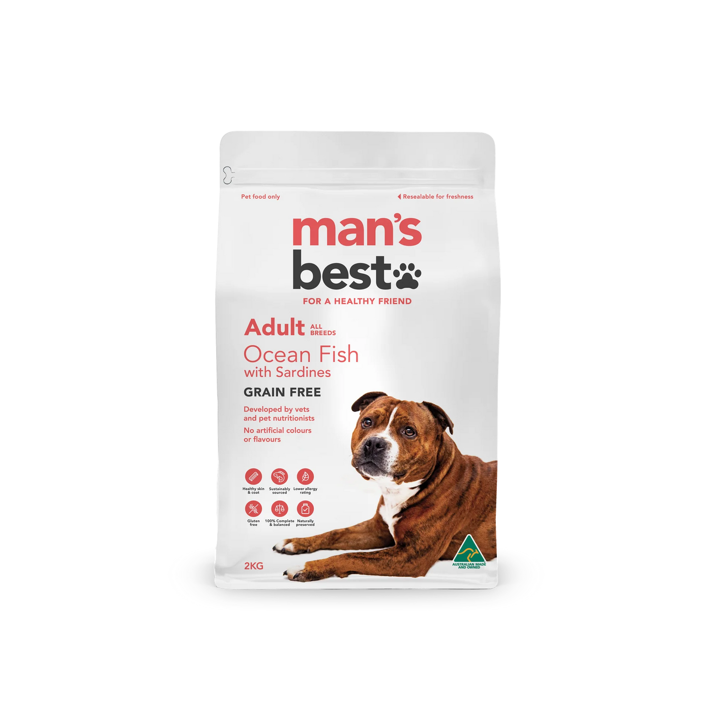 Man's Best Adult Dog Dry Food Grain Free Ocean Fish with Sardines Recipe