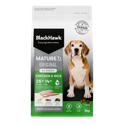 Black Hawk Mature Dog Dry Food Chicken & Rice Recipe