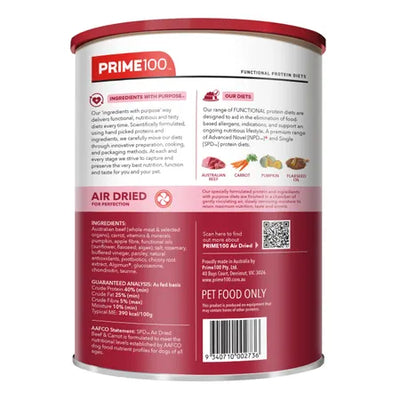 Prime100 SPD Air Dried Dog Food Beef & Carrot