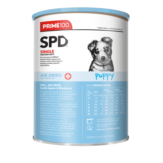 Prime100 SPD Air Dried Puppy Dry Food Lamb, Apple & Blueberry