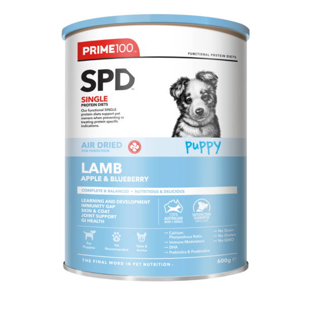 Prime100 SPD Air Dried Puppy Dry Food Lamb, Apple & Blueberry