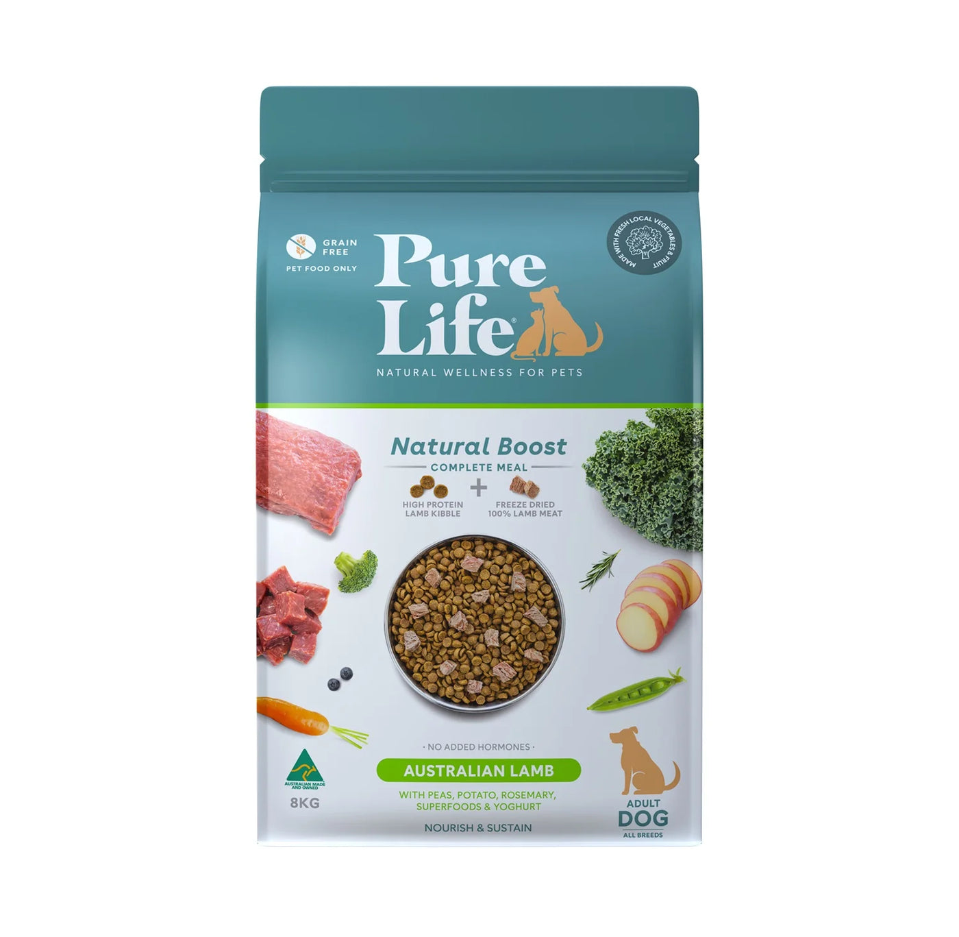 Pure Life Adult Dog Dry Food Grain Free Australian Lamb Recipe