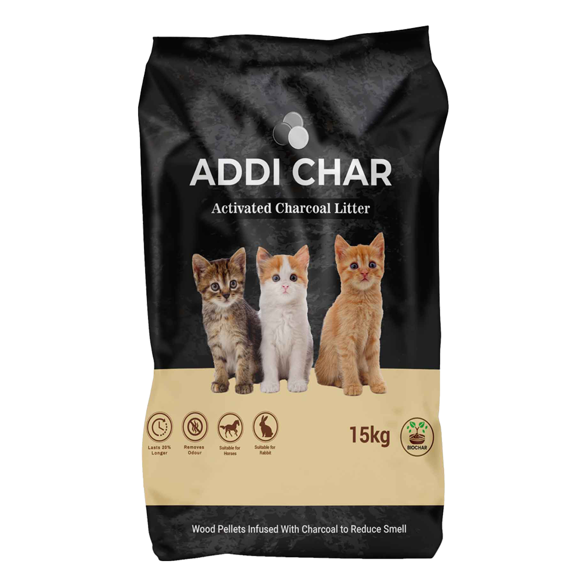 ADDI CHAR Activated Charcoal Cat Litter - 15kg