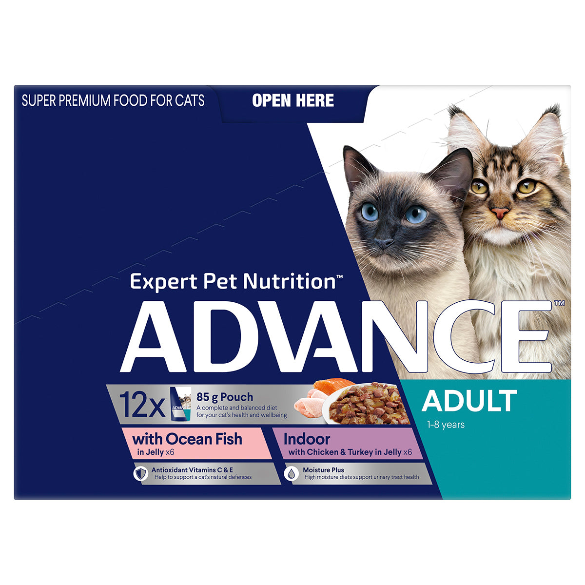 Advance Adult Cat Wet Food Multi Pack in Jelly Pouches 12 x 85g