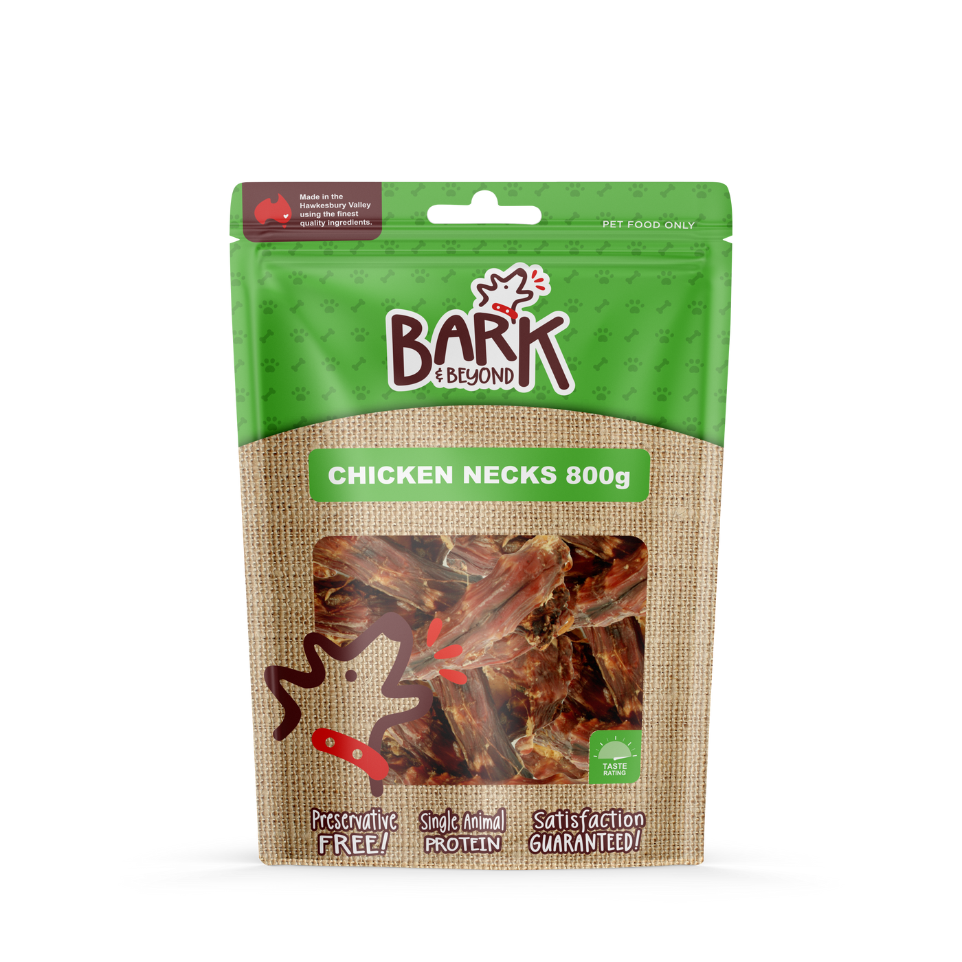 Bark & Beyond Chicken Necks Dog Treats - 800g