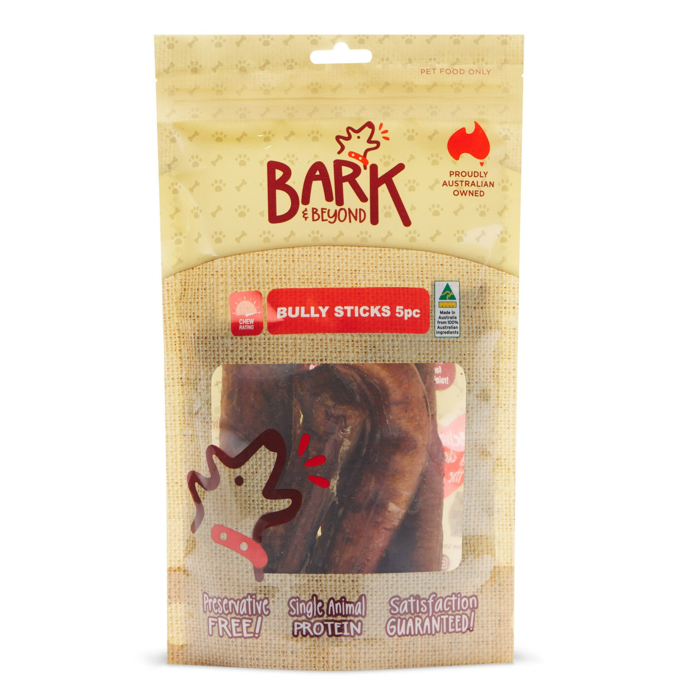 Bark & Beyond Bully Sticks Dog Treats - 5pc