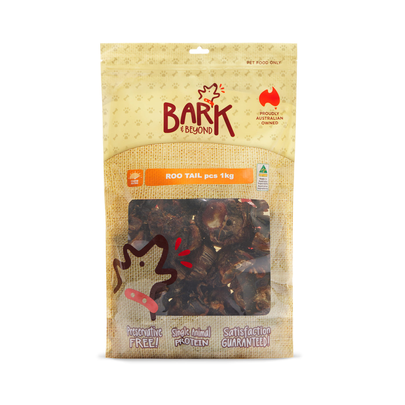 Bark & Beyond Roo Tail Pieces Dog Treats - 1kg