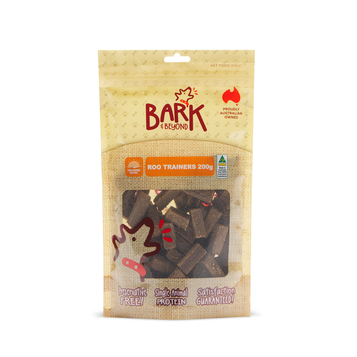 Bark & Beyond Roo Trainers Dog Treats - 200g