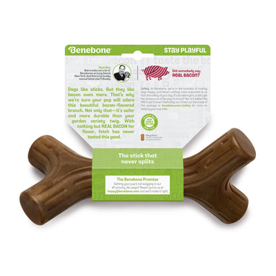 Benebone Bacon Stick Fetch & Chew Dog Toy