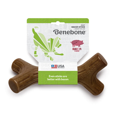 Benebone Bacon Stick Fetch & Chew Dog Toy