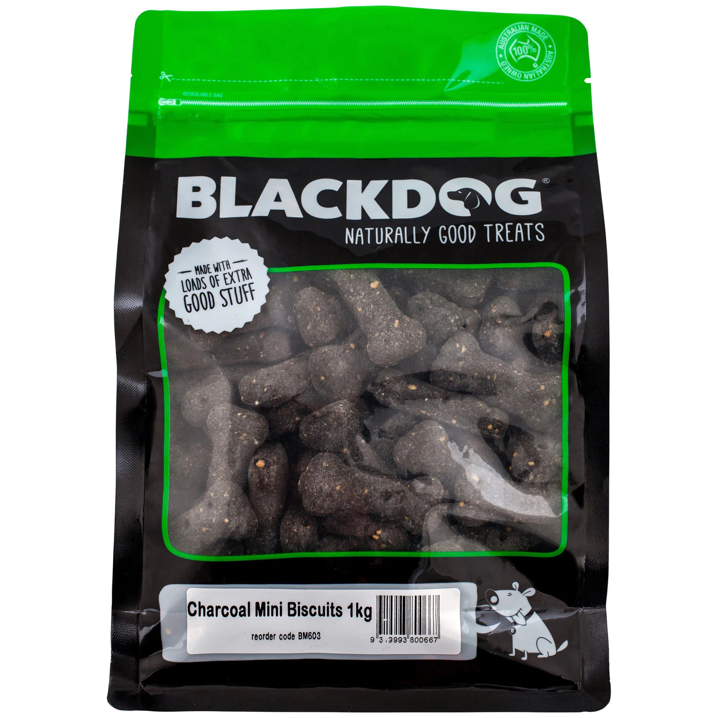 Black Dog Oven Baked Mini Charcoal Biscuits 1kg