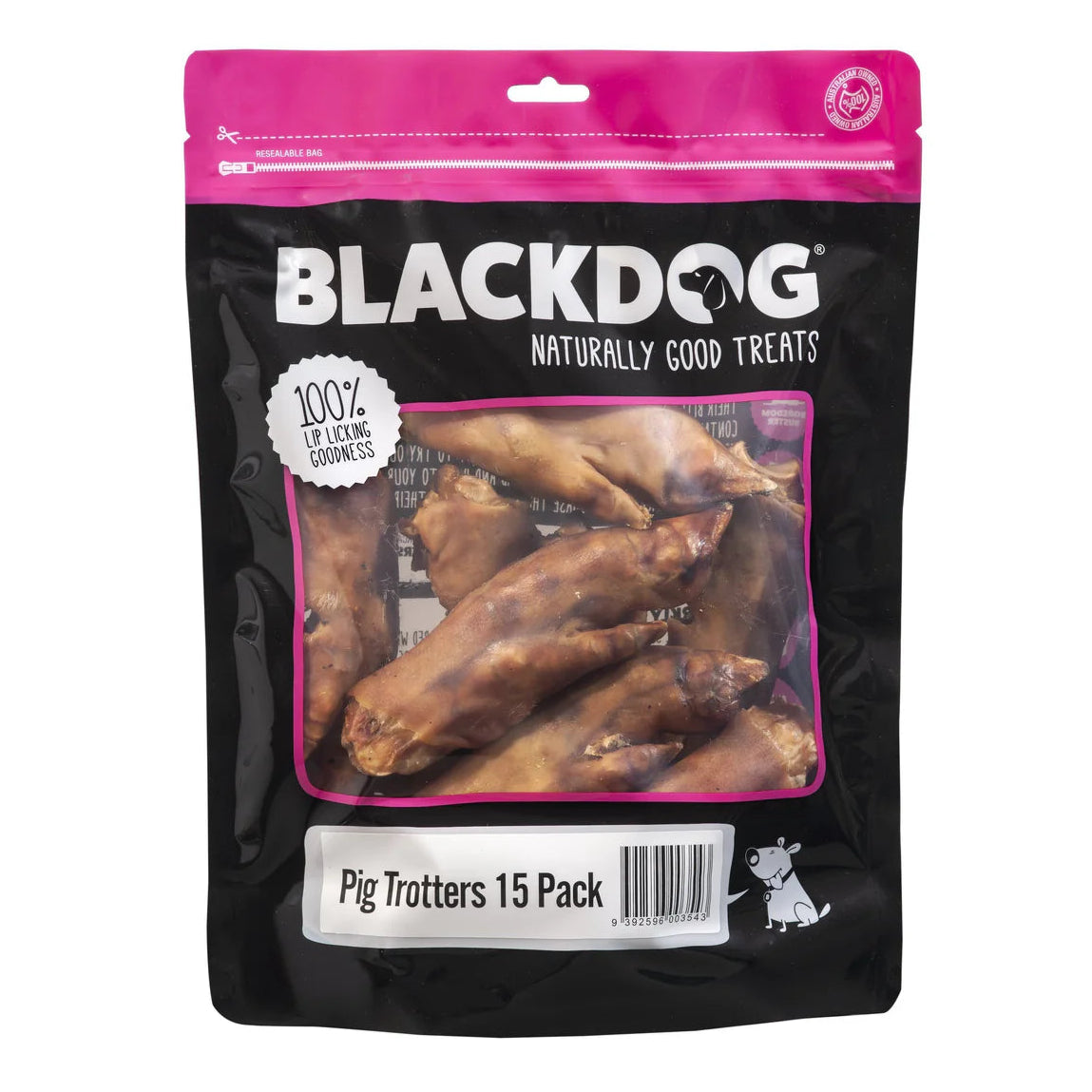 Black Dog Treats Pig Trotters - Pack of 15