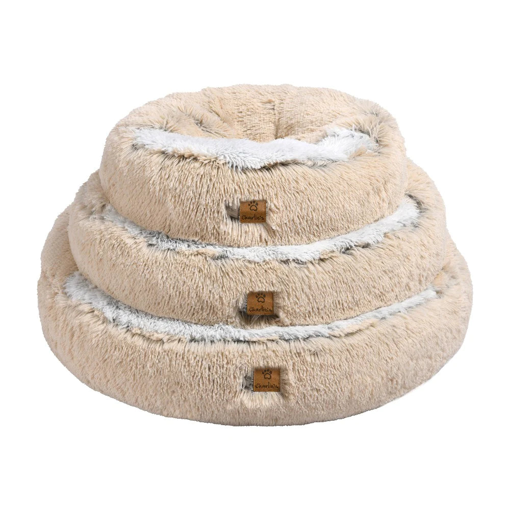 Charlie's Snookie Hooded Pet Bed - Cream