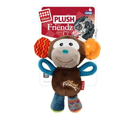 GiGwi Plush Friendz Dog Toy - Monkey