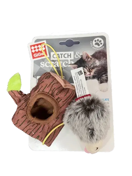 GiGwi Catch & Scratch Cat Toy - Treat Dispenser Hedgehog