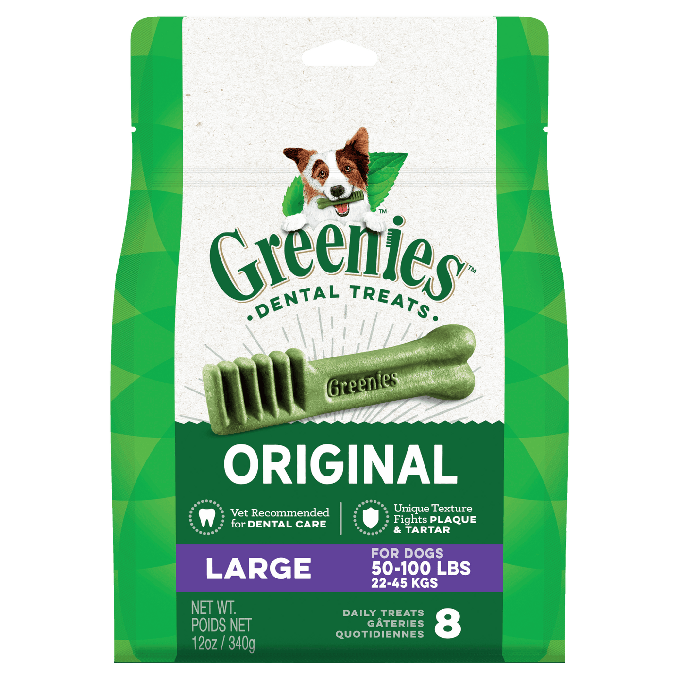 Greenies Dental Dog Treats Original Large 340g (8 Pack)