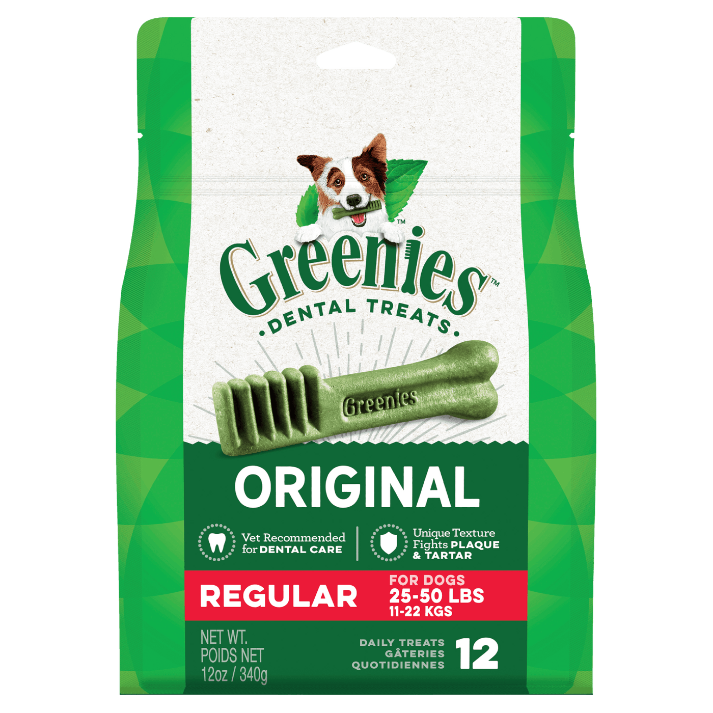 Greenies Dental Dog Treats Original Regular 340g (12 Pack)