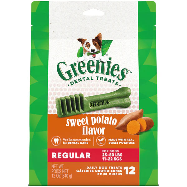 Greenies Dental Dog Treats Sweet Potato Regular - 340g (12 Pack)