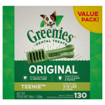 Greenies Dental Dog Treats Original Teenie 1.02kg (130 Value Pack)