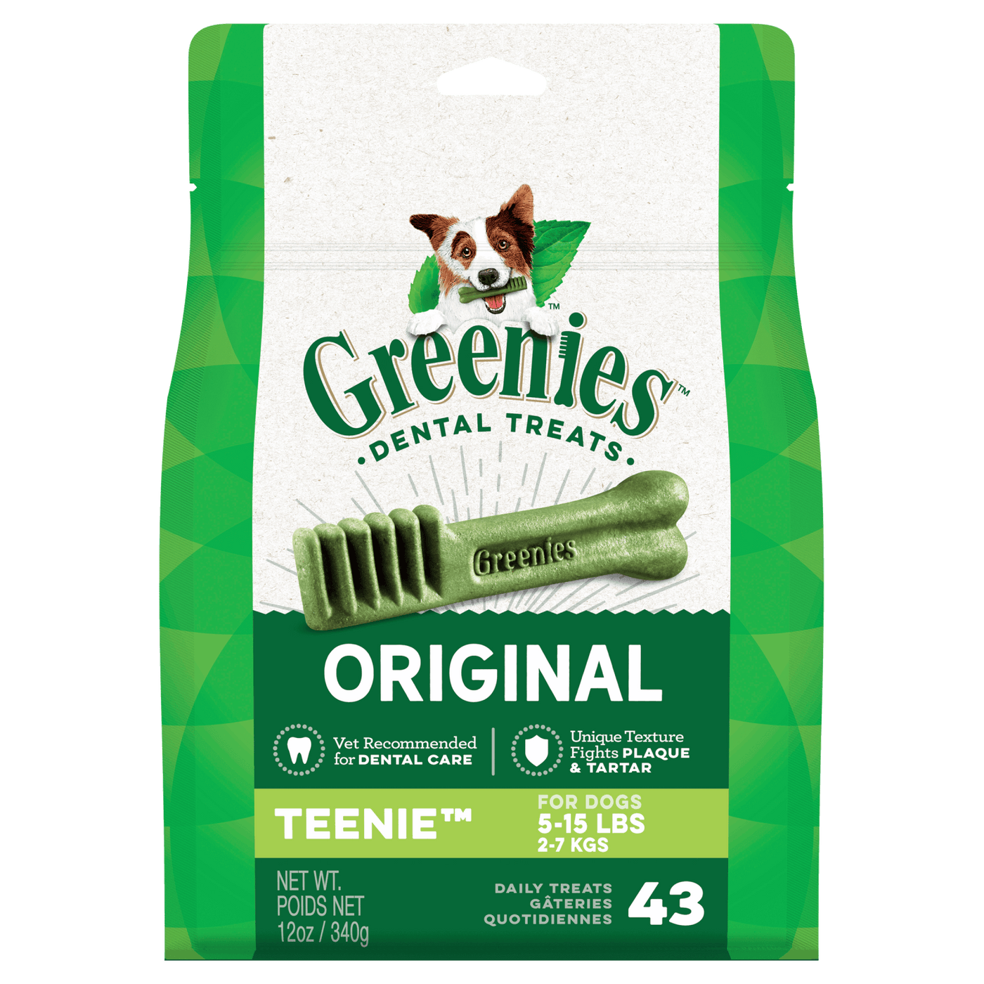 Greenies Dental Dog Treats Original Teenie 340g (43 Pack)