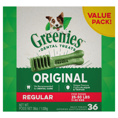 Greenies Dental Dog Treats Original Regular 1.02kg (36 Value Pack)