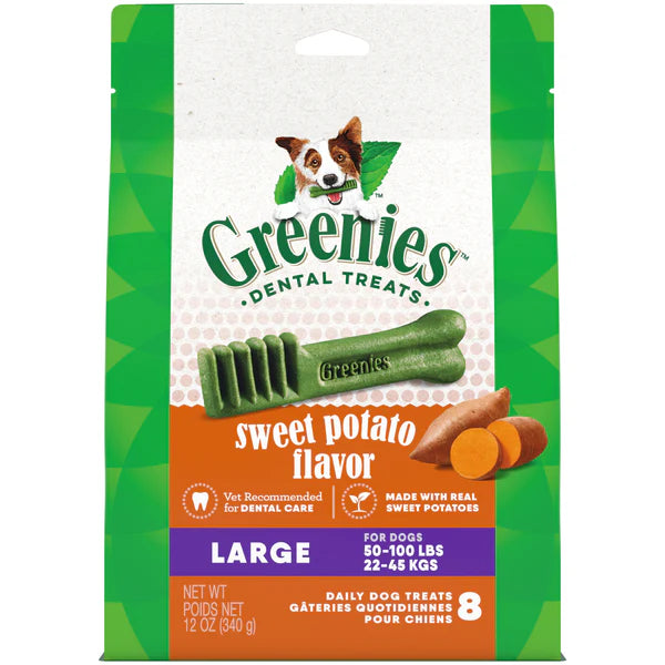 Greenies Dental Large Dog Treats Sweet Potato - 340g (8 Pack)