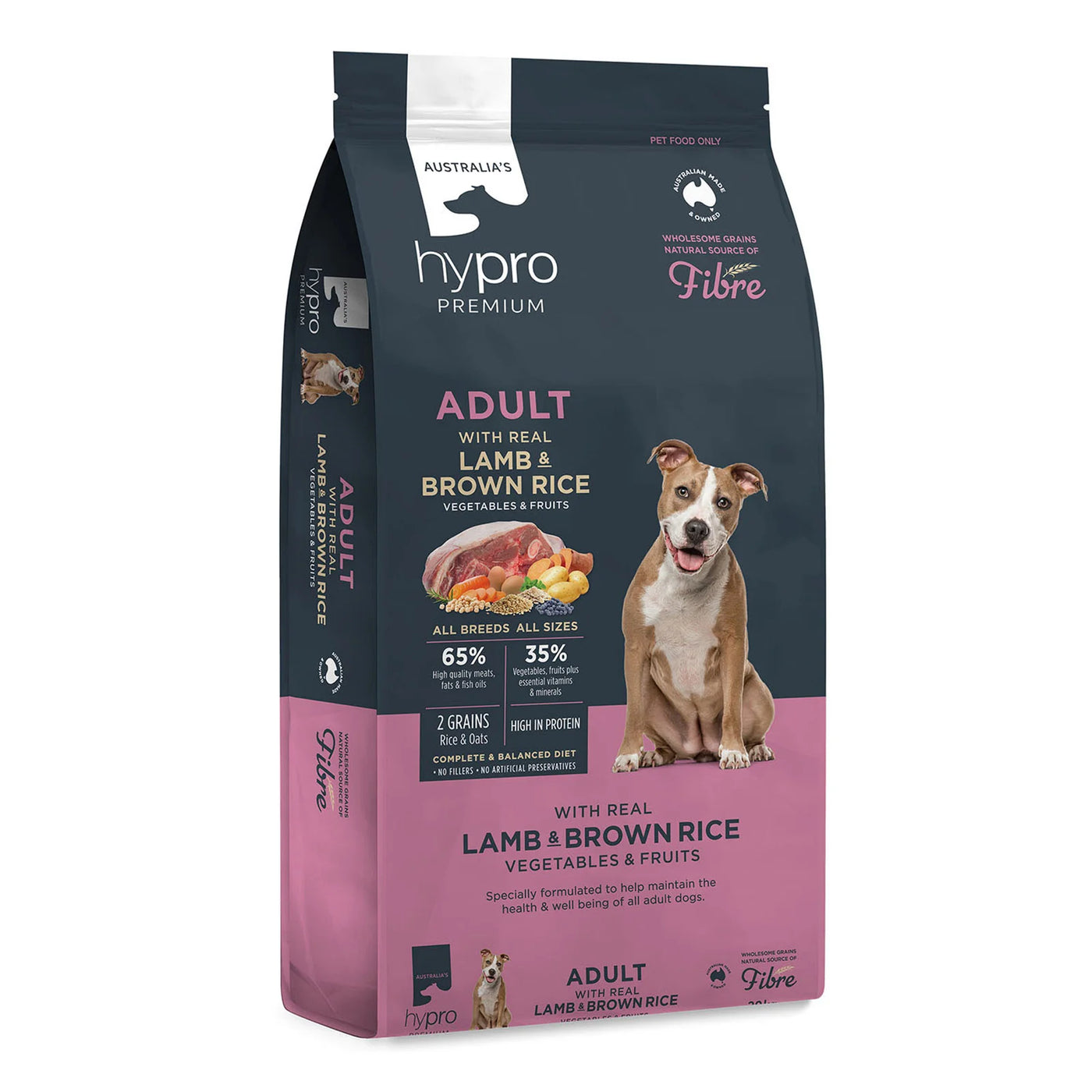 Hypro Premium Adult Dog Food Wholesome Grains Lamb & Brown Rice Recipe