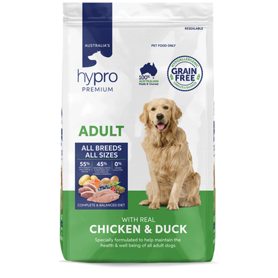 Hypro Premium Adult Dog Dry Food GRAIN FREE Chicken & Duck