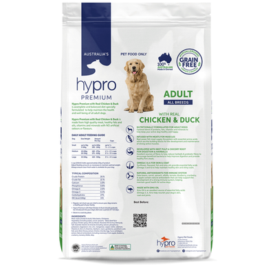 Hypro Premium Adult Dog Dry Food GRAIN FREE Chicken & Duck