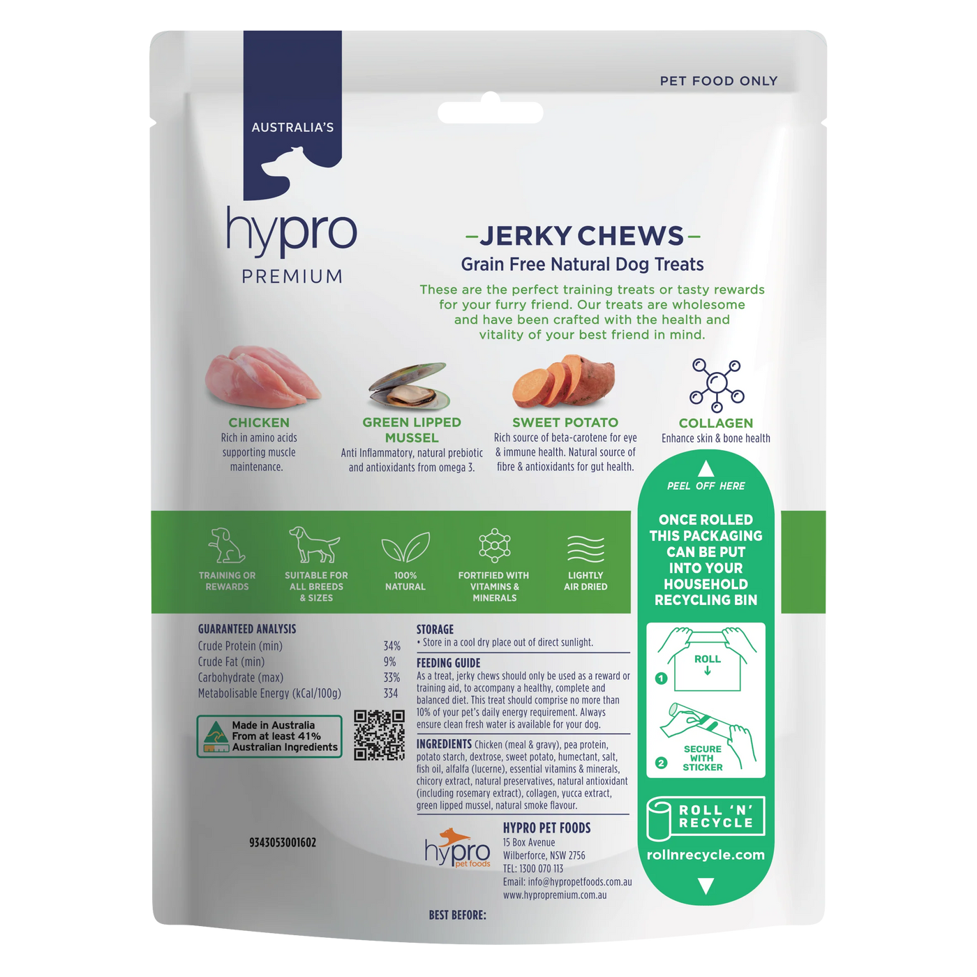 Hypro Premium Jerky Chews Dog Treats Chicken 100g