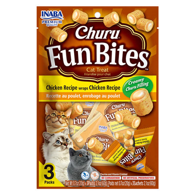 Inaba Cat Churu Fun Bites Chicken Recipe Wraps - Carton of 6