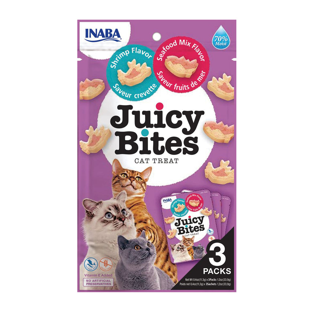 Inaba Cat Juicy Bites Shrimp and Seafood Mix Flavor 6x33.9g