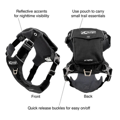 Kurgo Stash n' Dash Dog Harness - Black