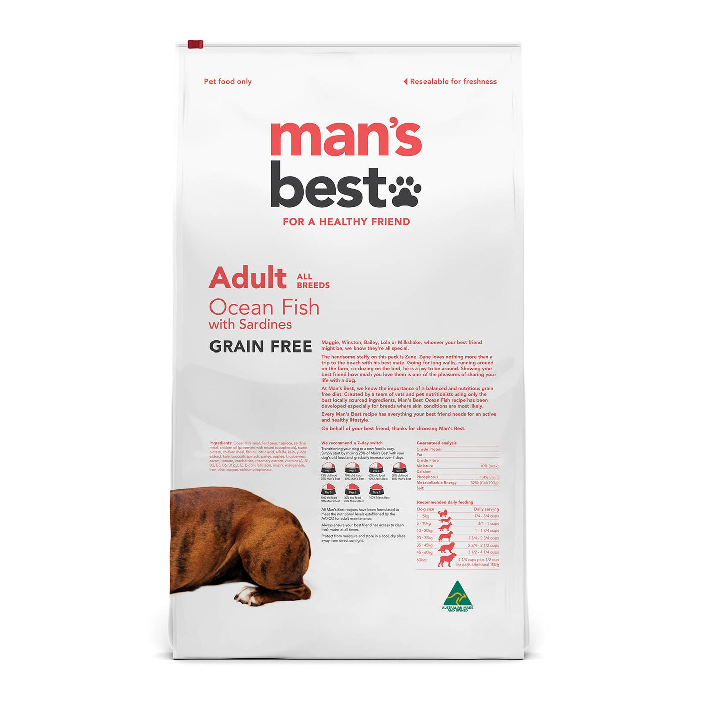 Man's Best Adult Dog Dry Food Grain Free Ocean Fish with Sardines Recipe