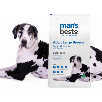 Man's Best Adult Dog Dry Food Large Breeds Grain Free Lamb & Chicken with Sardines - 12kg