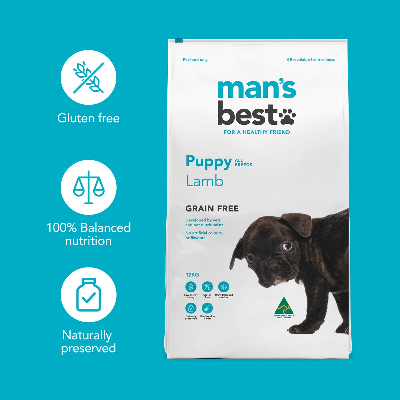 Man's Best Puppy Dry Food Grain Free Lamb Recipe