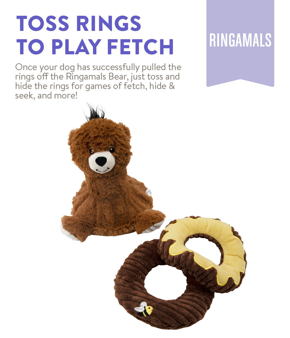 Outward Hound Ringamals Dog Toy - Honey Bear