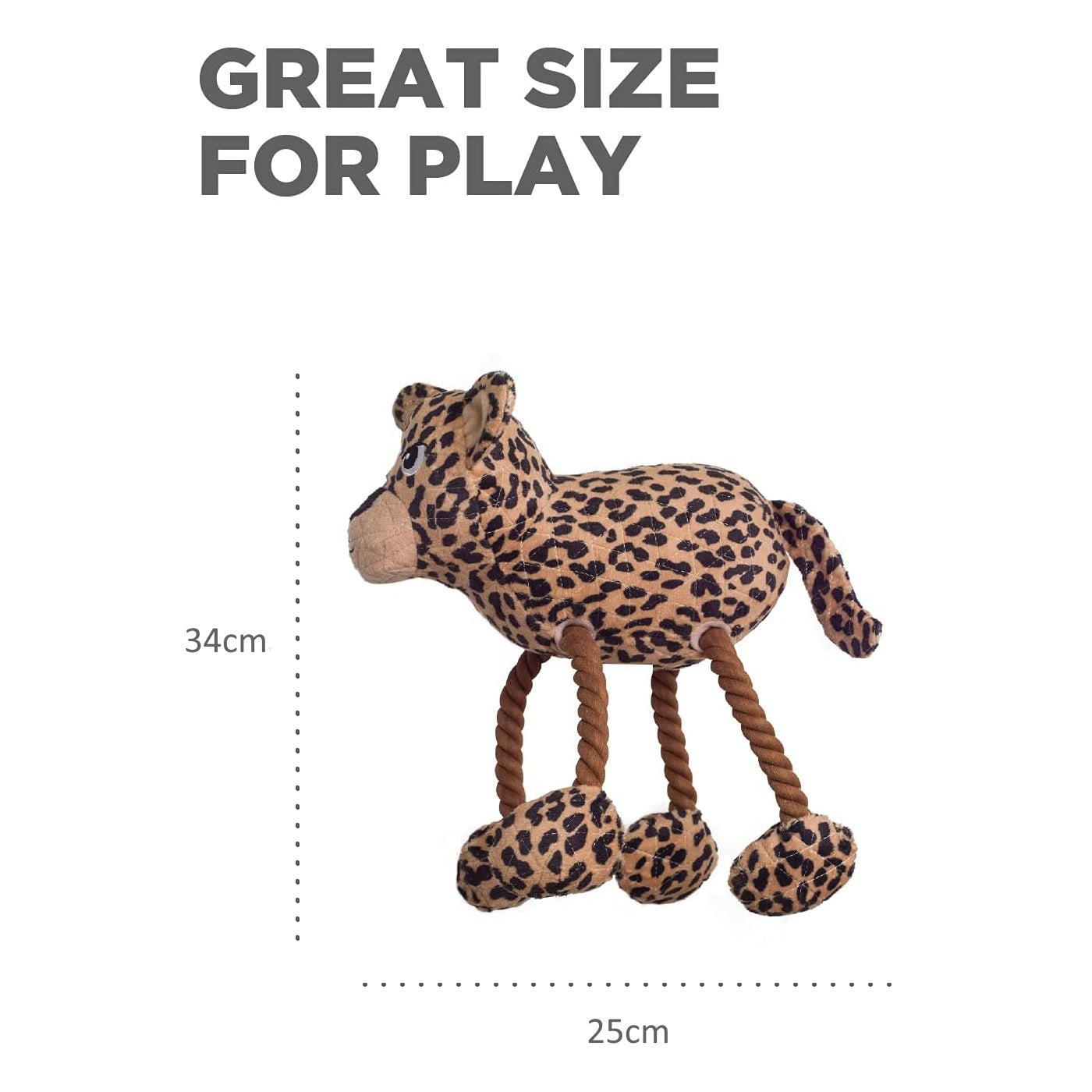 Outward Hound Tuggy Buddyz Dog Toy  - Leopard