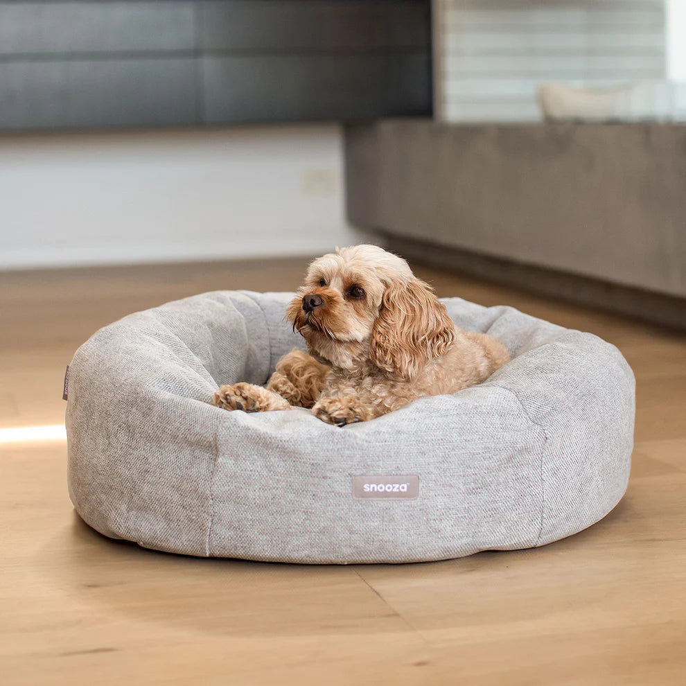 Snooza Panelled Cuddler Dog Bed - Pebble