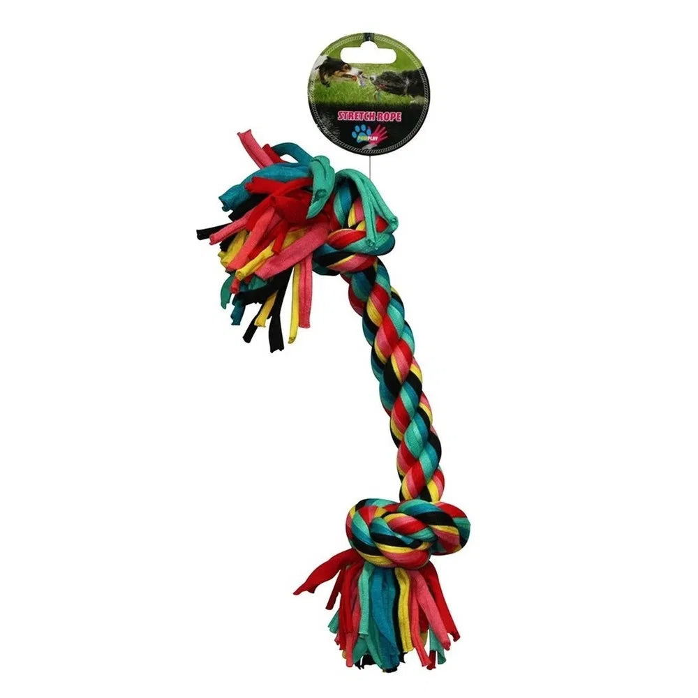 Paw Play Stretch Rope Dog Toy - Bone