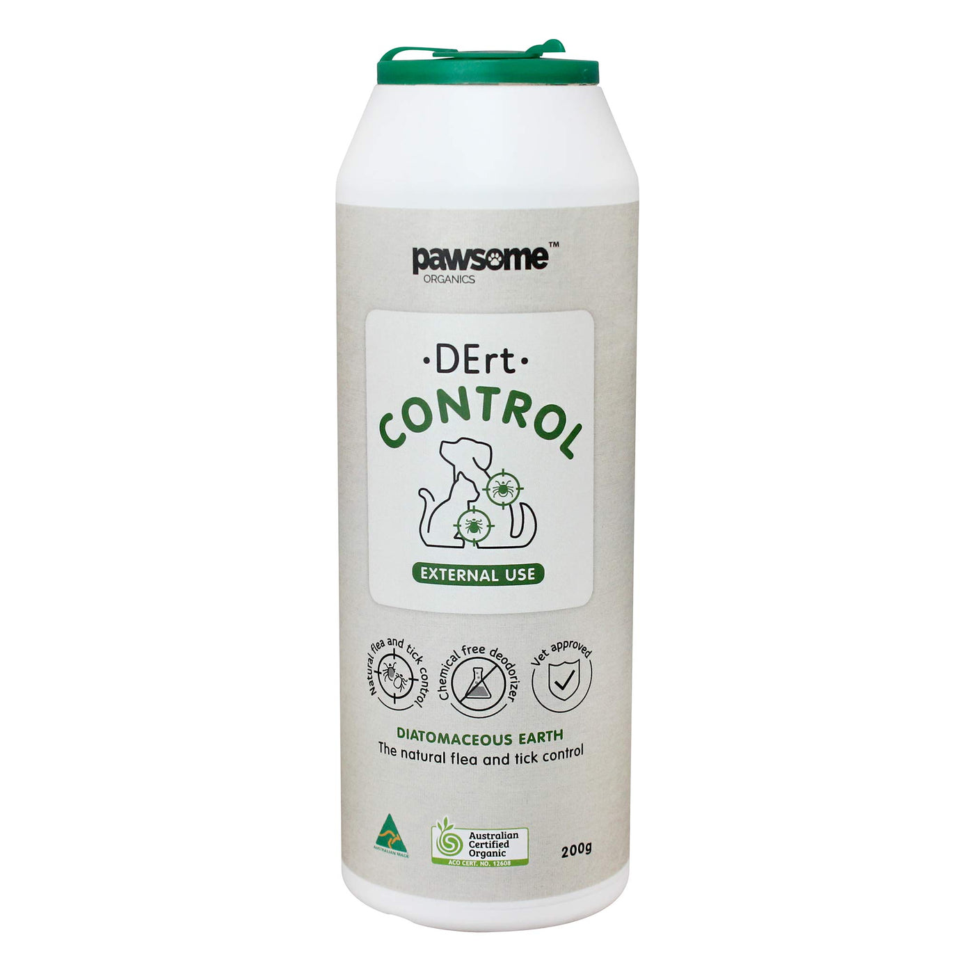 Pawsome Organic DErt Control Diatomaceous Earth - 200g