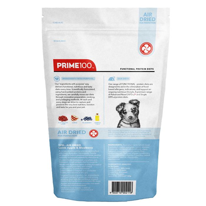 Prime100 SPD Air Dried Puppy Food Lamb Apple & Blueberry 120g