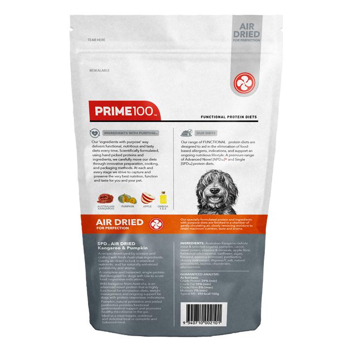 Prime100 SPD Air Dried Dog Food Kangaroo & Pumpkin 120g