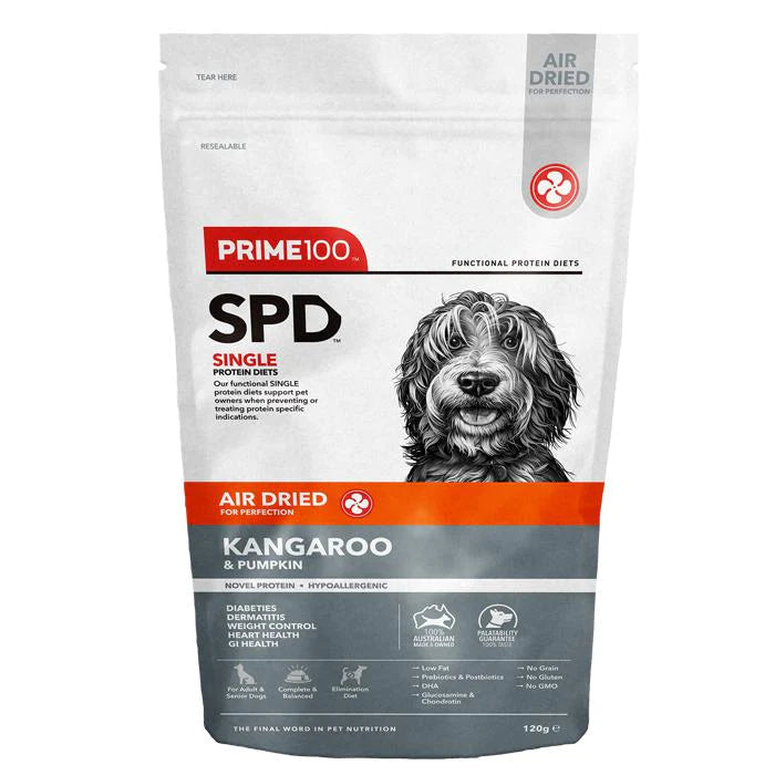 Prime100 SPD Air Dried Dog Food Kangaroo & Pumpkin 120g