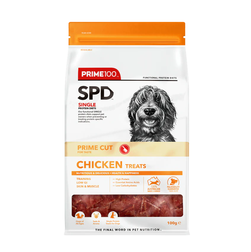 Prime100 SPD Prime Cut Dog Chicken Treats 100g