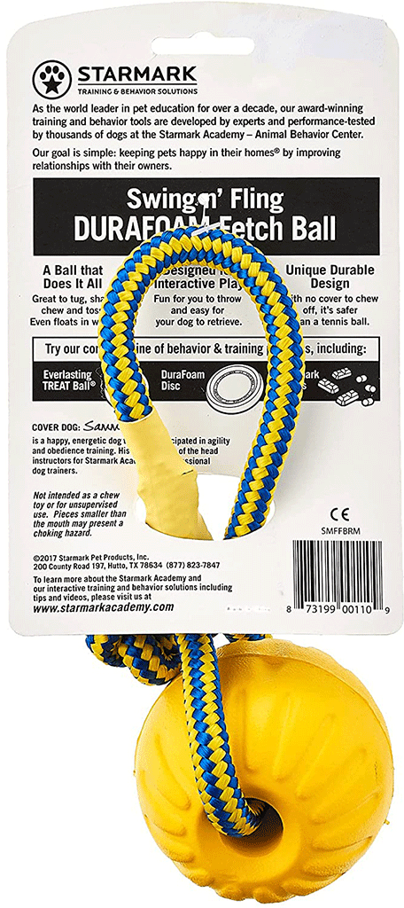 Starmark Swing n’ Fling Durafoam Fetch Ball Dog Toy