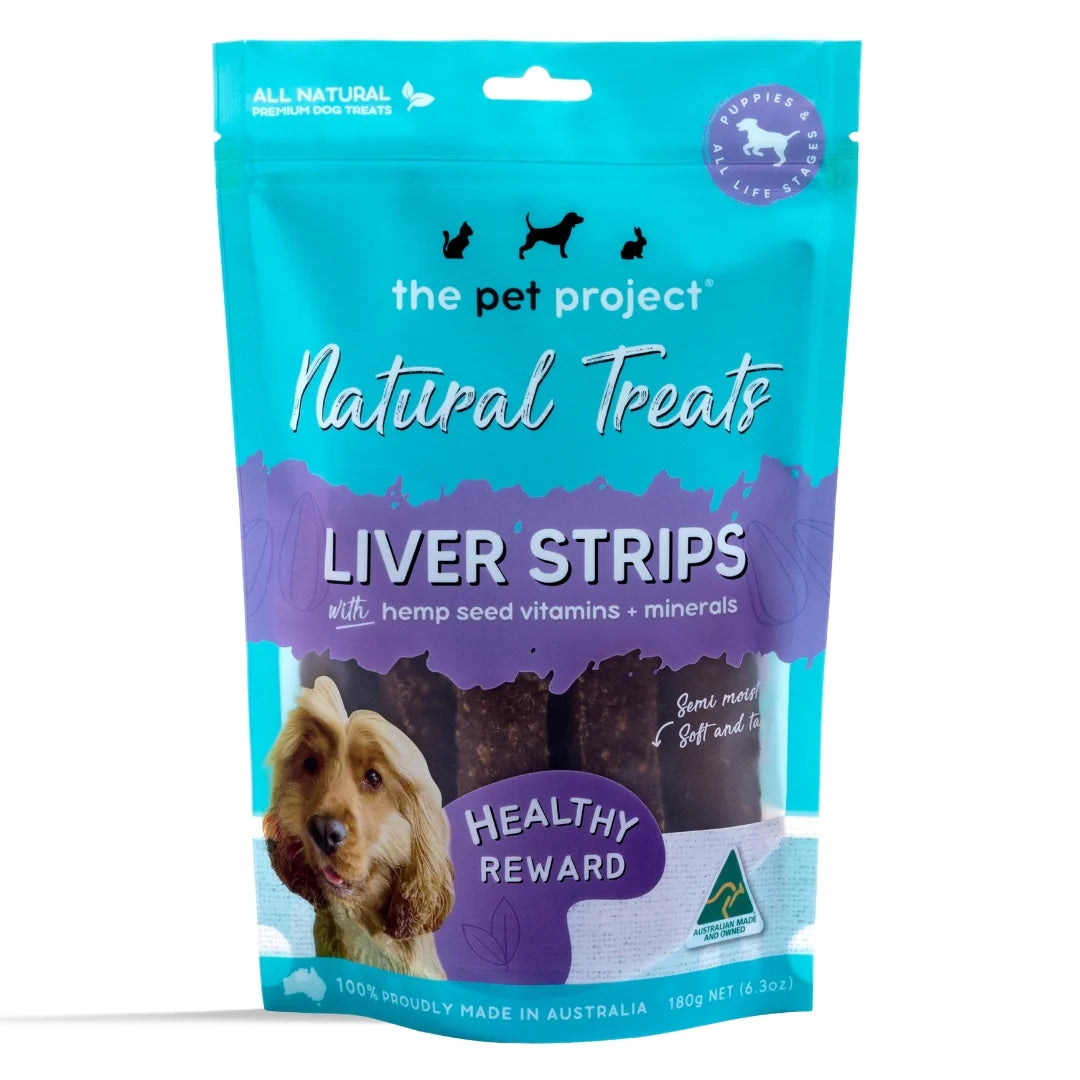 The Pet Project Natural Dog Treats Liver Strips 180g