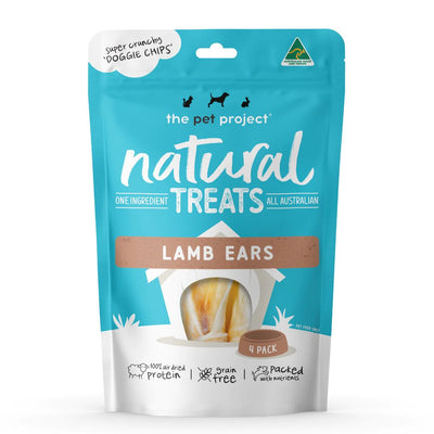 The Pet Project Natural Dog Treats Lamb Ears 4 Pack