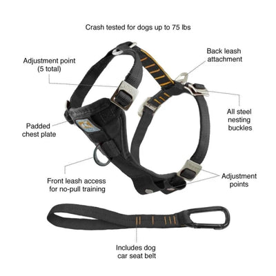 Kurgo Enhanced Strength Tru Fit Dog Car Harness - Black